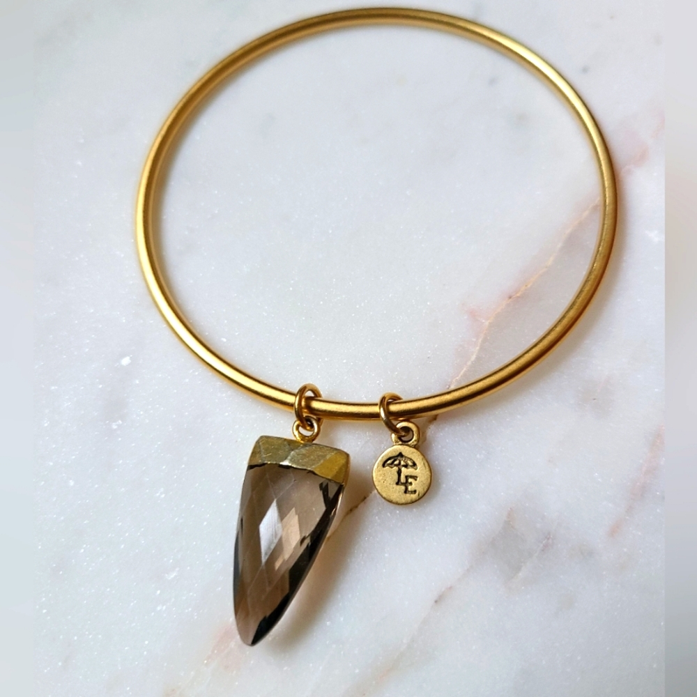 Lenny and Eva Smoky Quartz Arrow Bangle Bracelet